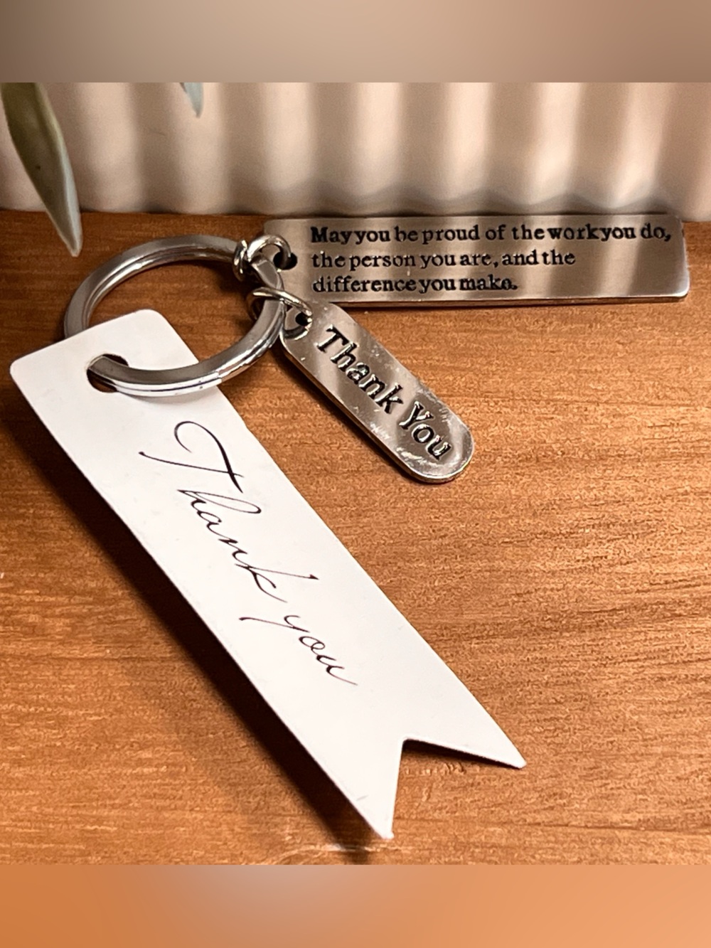 Thank You Tag Keychain w Inspirational Message